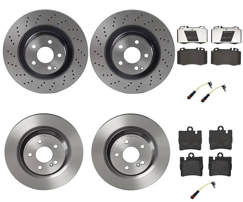 Mercedes Brakes Kit Pads & Rotors Frond and Rear (345mm/315mm) (Low
